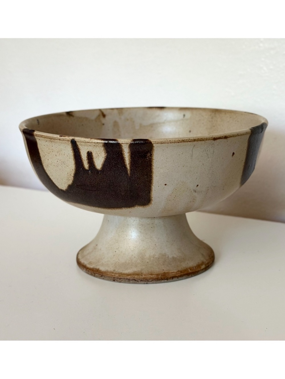 Vintage Studio Art Pottery Glazed Footed Centerpiece Bowl